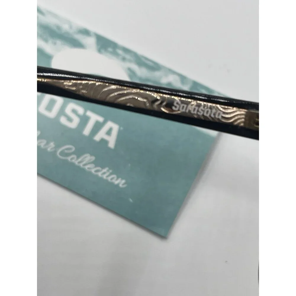 Costa Del Mar Sunglasses SAR‎ 11 Sarasota Shiny Black / Silver Mirror 580G Case